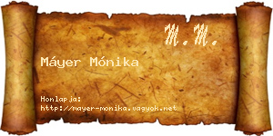 Máyer Mónika névjegykártya